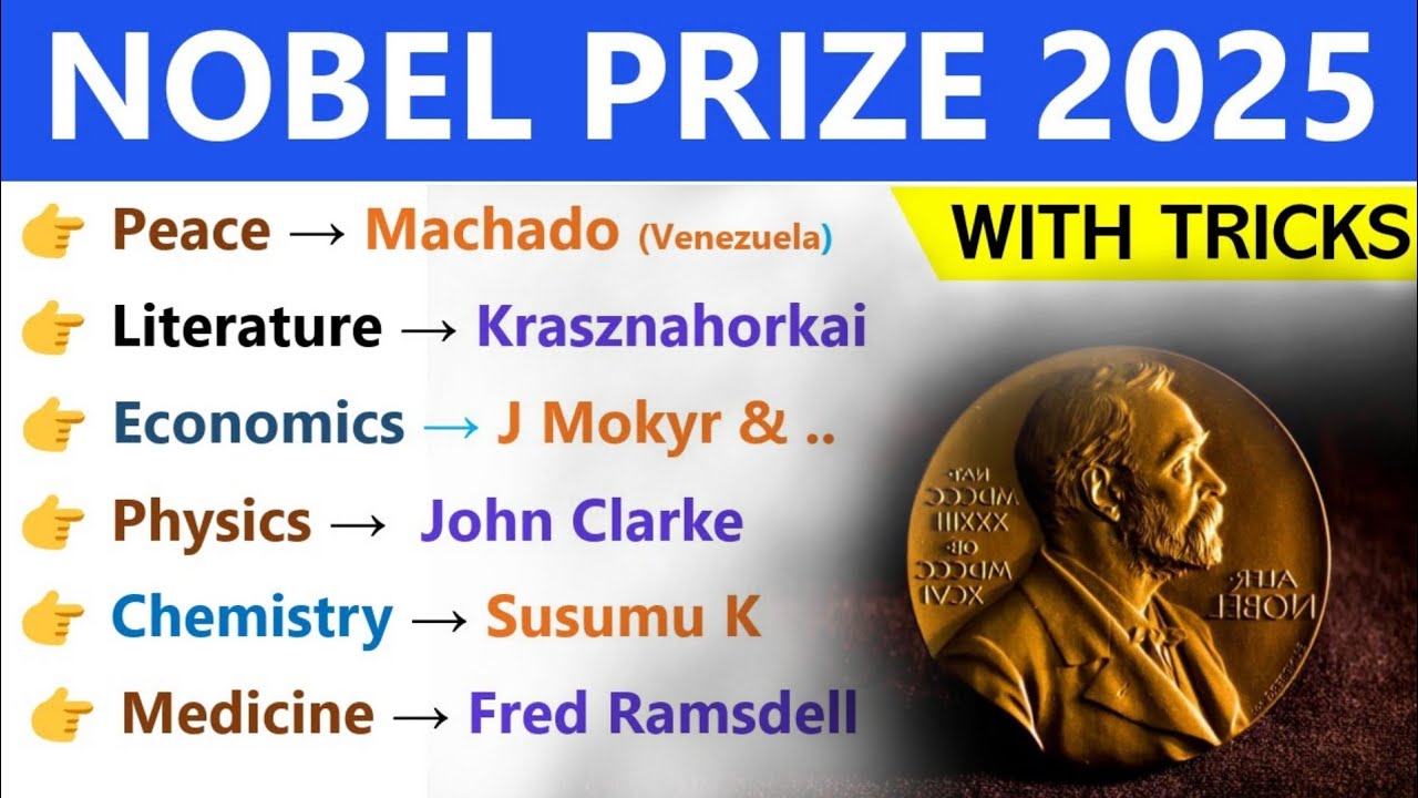 NOBEL PRIZE 2025 WINNERS | COMPLETE LIST | SSC, GROUP D, STATE PSC | CURRENT AFFAIRS UPDATED 2025 |