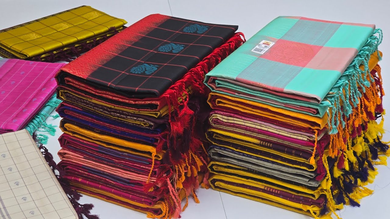 Traditional Checks Pure Silk Sarees || Gappy Onam || Paalum Pazhamum Design || Sirumugai Wholesale 