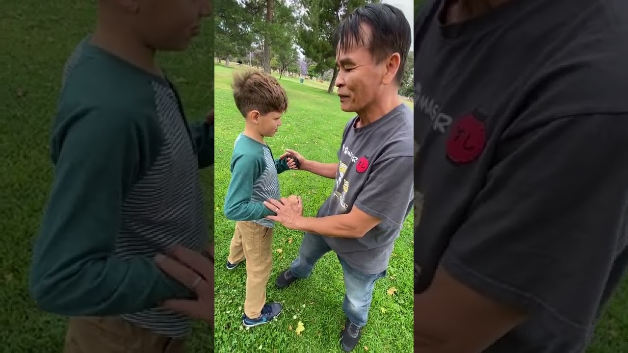 Master Lap Nguyen Teaching Push Hands to a 7-year-old | Train Tai Chi with Your Kids