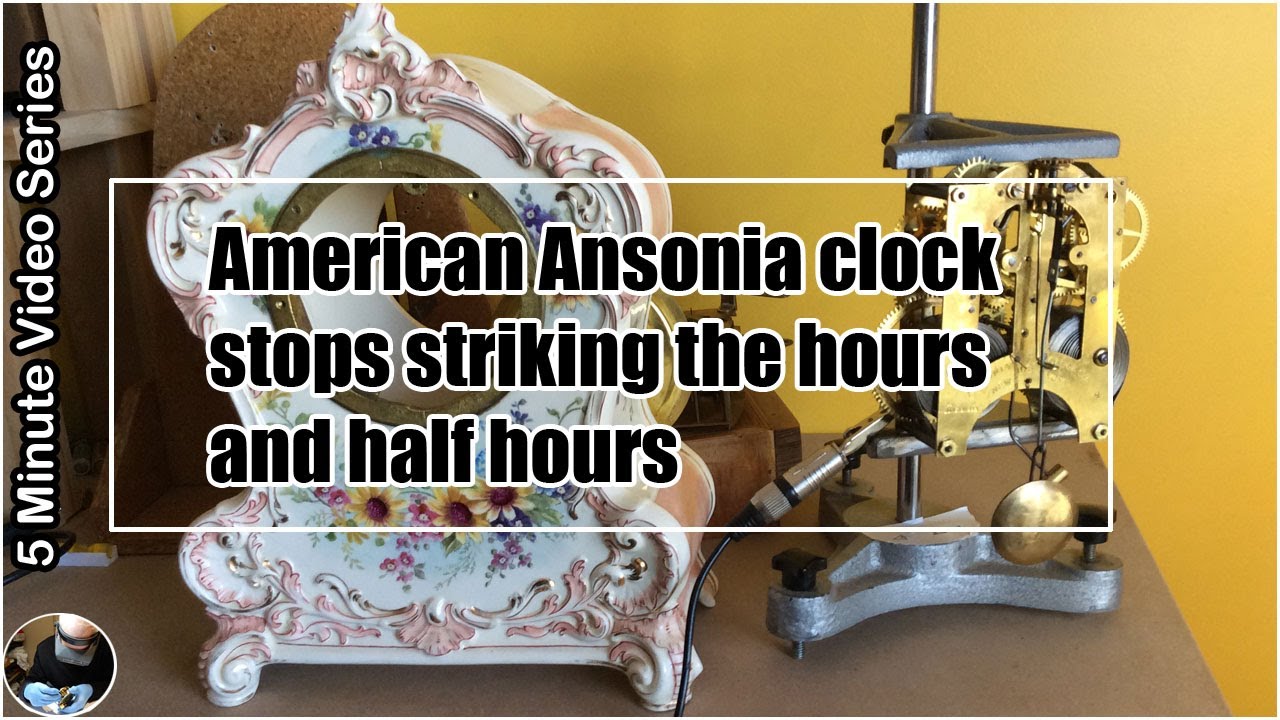 American Ansonia porcelain clock stops striking the hours and half hours #americanclockrepairs