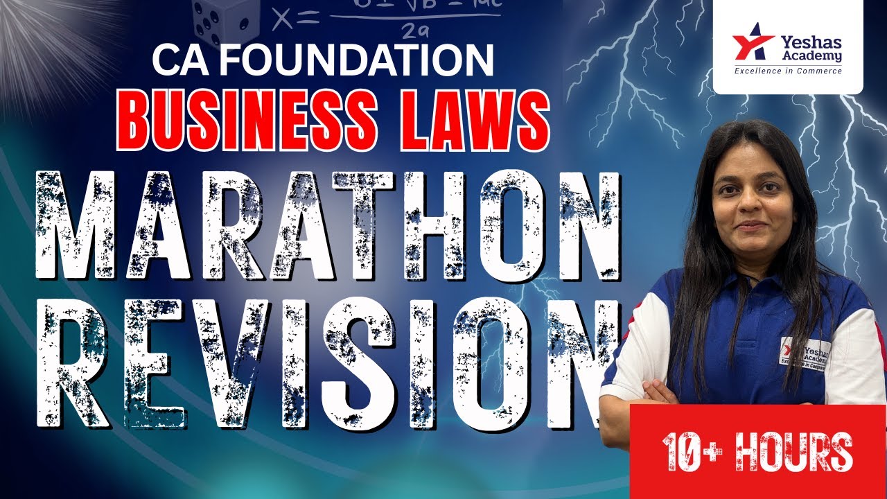 Marathon Revision | CA Foundation Law | 100% English | Nitika Bacchawat | Yeshas Academy