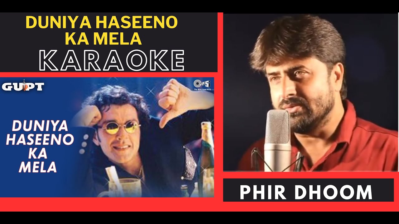 Duniya Haseeno Ka Mela [ Gupt Movie ] Original Crystal Clear Karaoke With Scrolling Lyrics