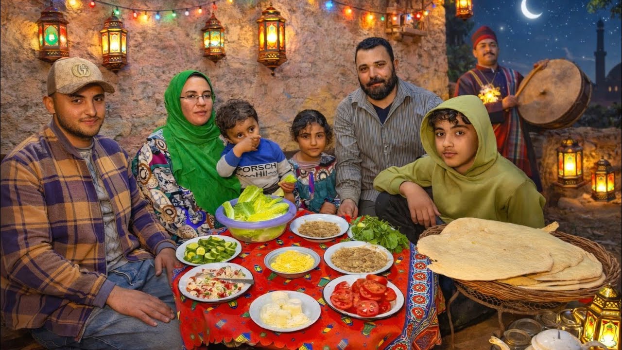 سحور أول يوم رمضان 🌙رجعنا لذكريات زمان ولمّة العيلة ❤️ #حياة_اهل_القرية_الريفية #نوستالجيا
