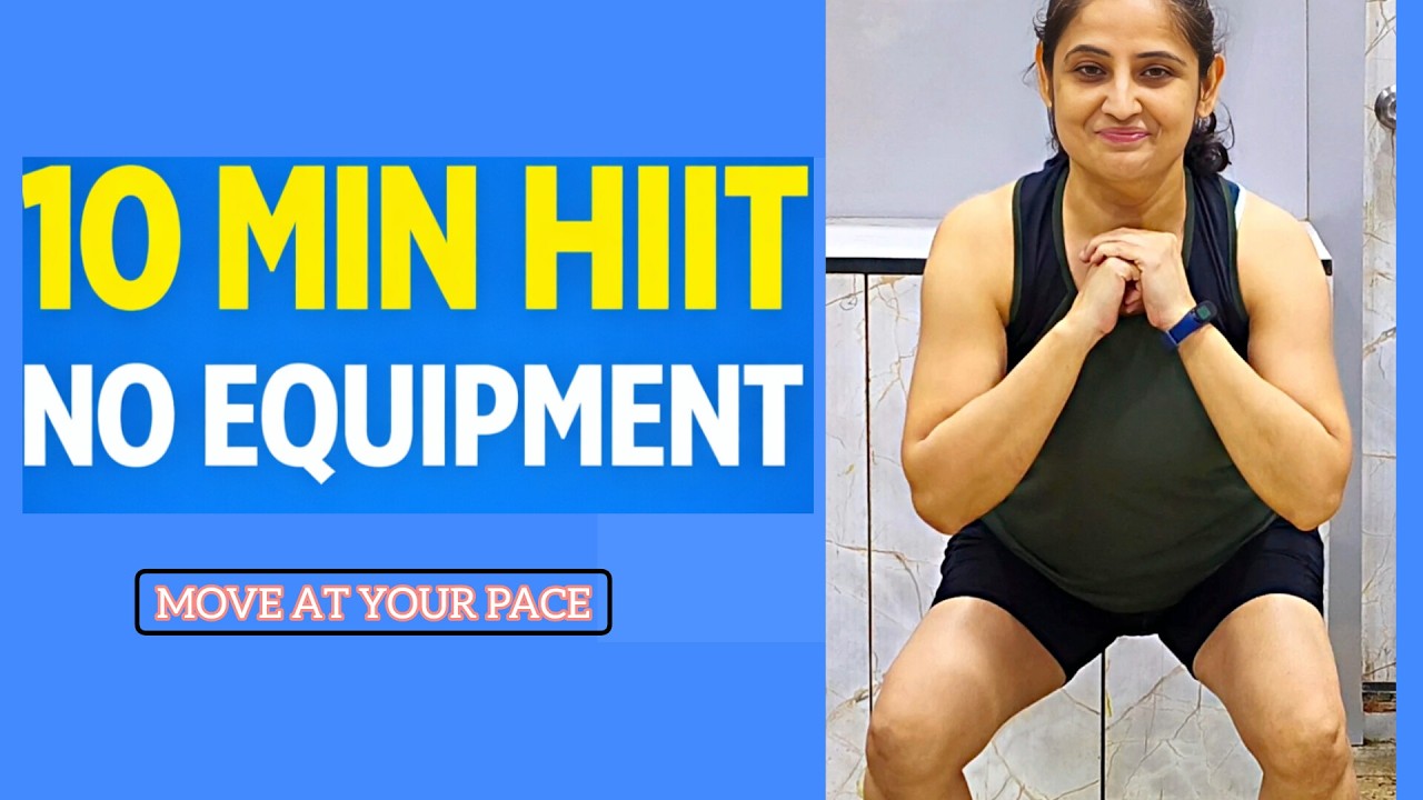 10 Min HIIT Workout at Home | No Equipment | Full Body Follow Along