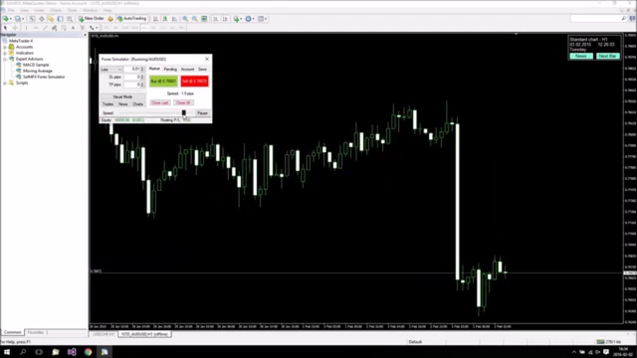 Soft4FX Forex Simulator - Starting the simulation