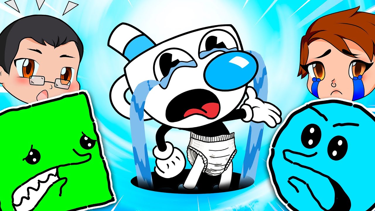 CUPHEAD pero MUGMAN ES BEBÉ | Cuadradito y Circulito ft @CurioSphereOk