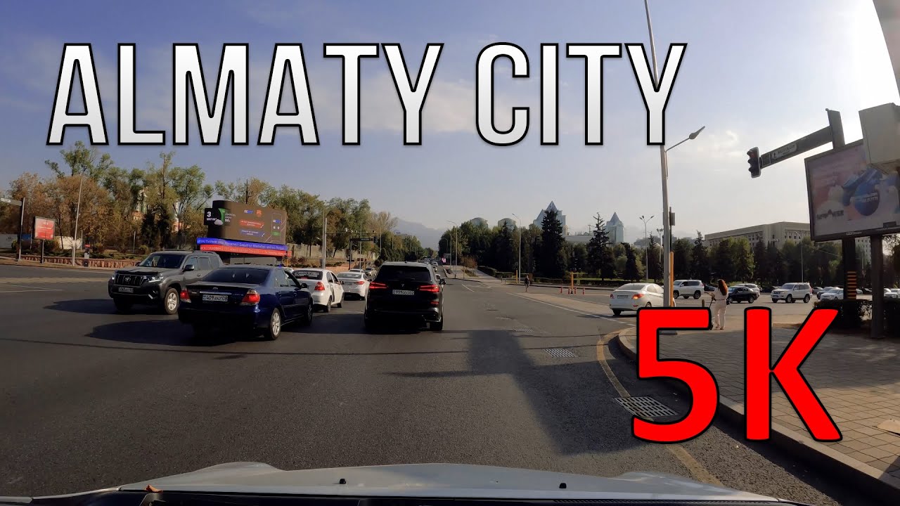 Driving Tour through the Streets of Almaty - 5K City Drive with Real Sounds - Kazakhstan