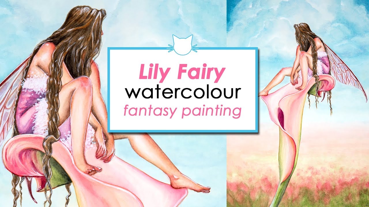 Watercolor Fairy Painting - Lily Fairy - by Kat