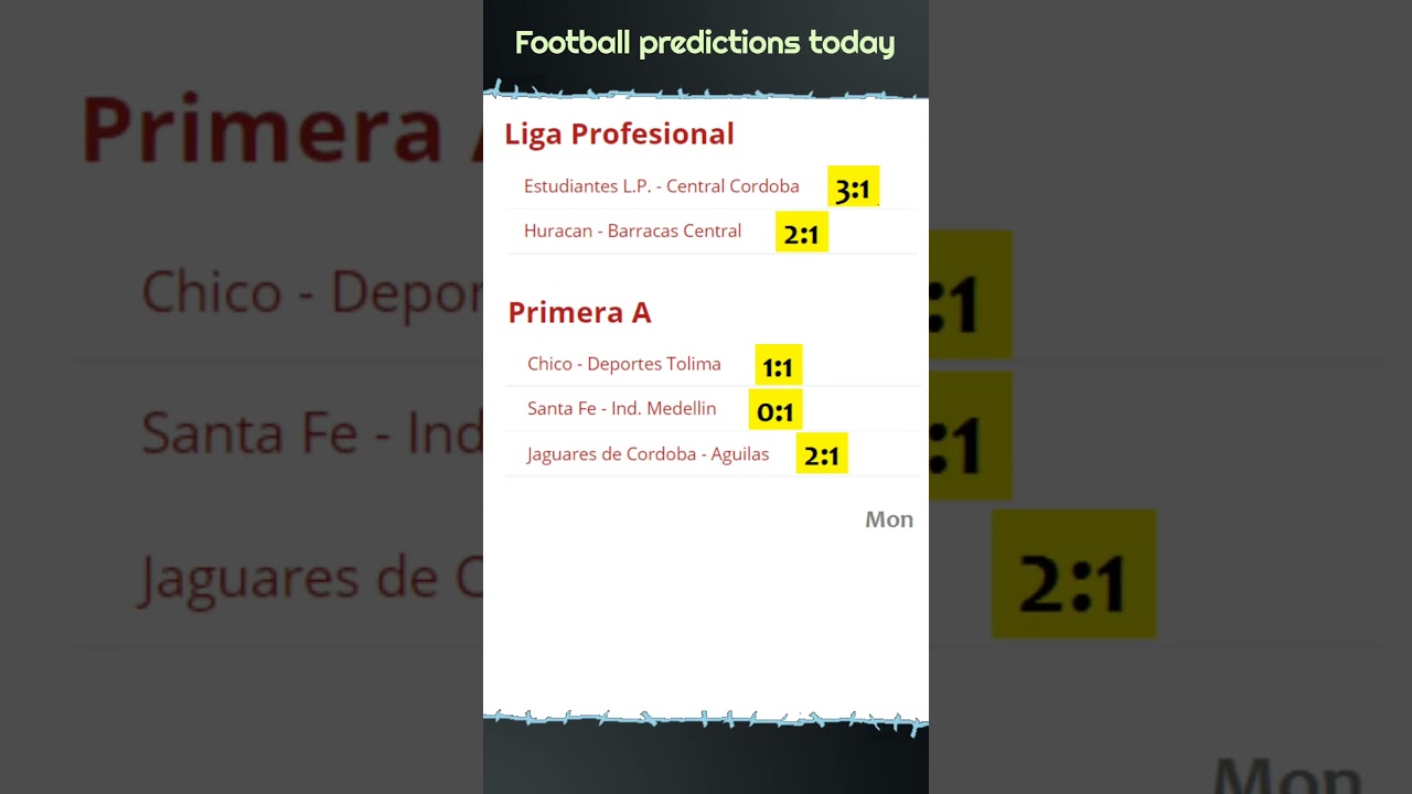 Football predictions today, Estudiantes vs Central Cordoba & Santa Fe vs Ind. Medellin 🔥 Link in bio