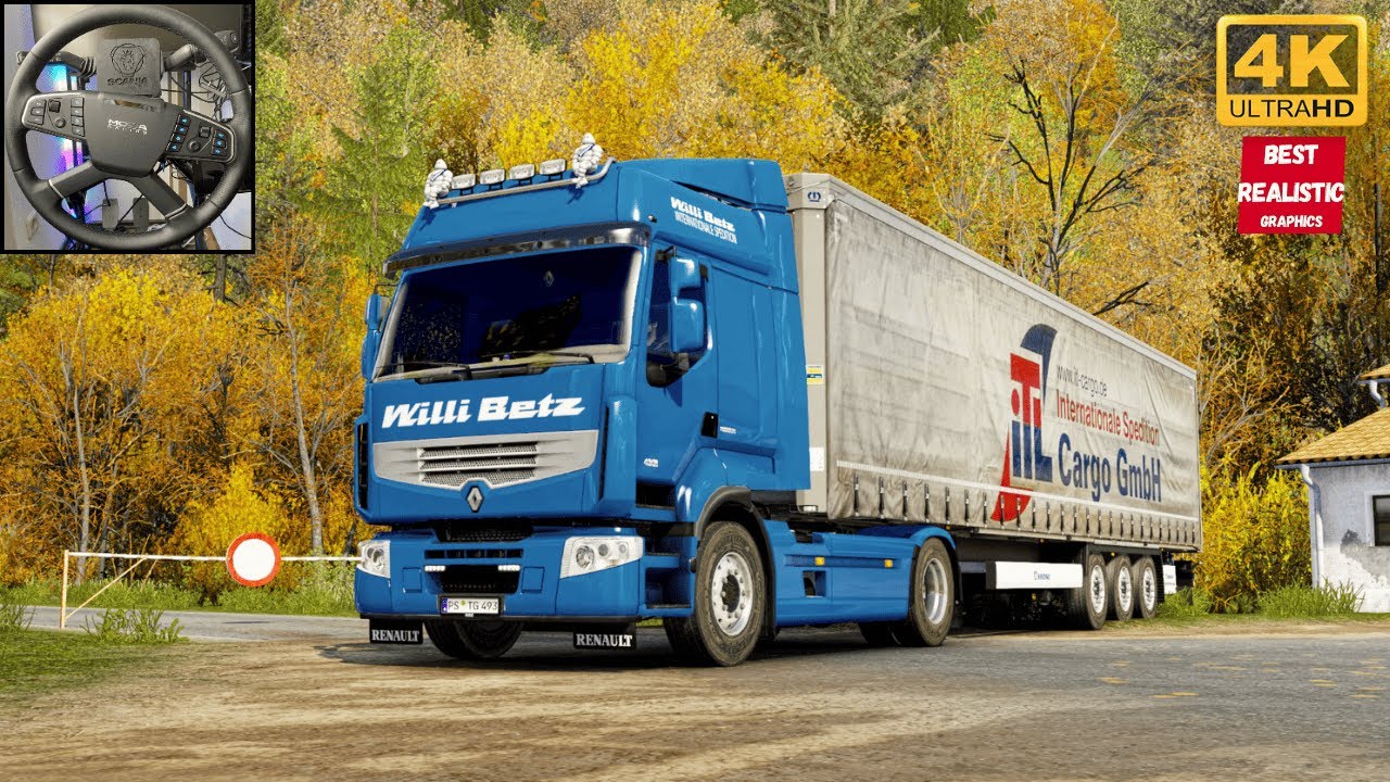 ETS2 Renault Premium Realistic Driving RPM-MAP Moza TSW Wheel+Stalk PNG Graphics