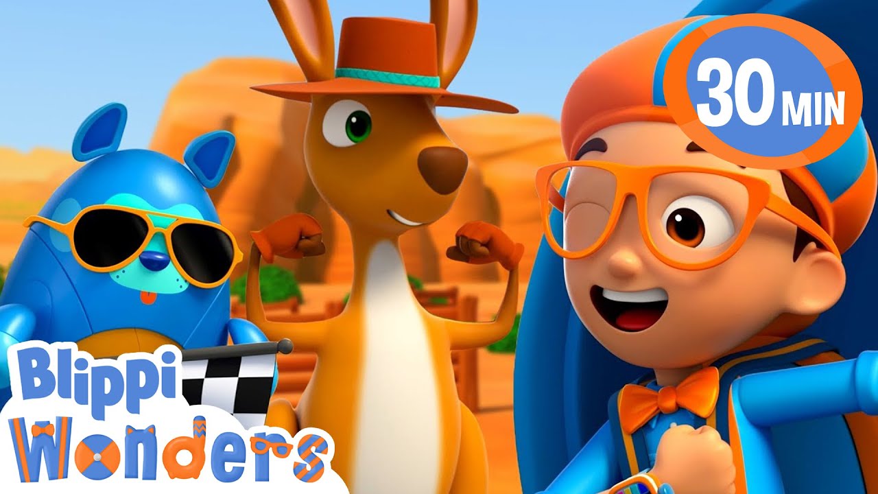 Blippi Wonders - Australian Kangaroo + More! | Blippi Animated Series | Kids Cartoon