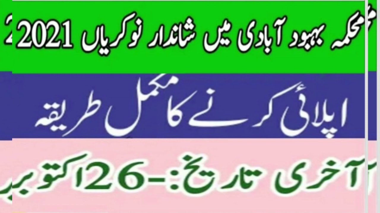 Population Welfare Department jobs  |  New Jobs in Punjab | contract based jobs