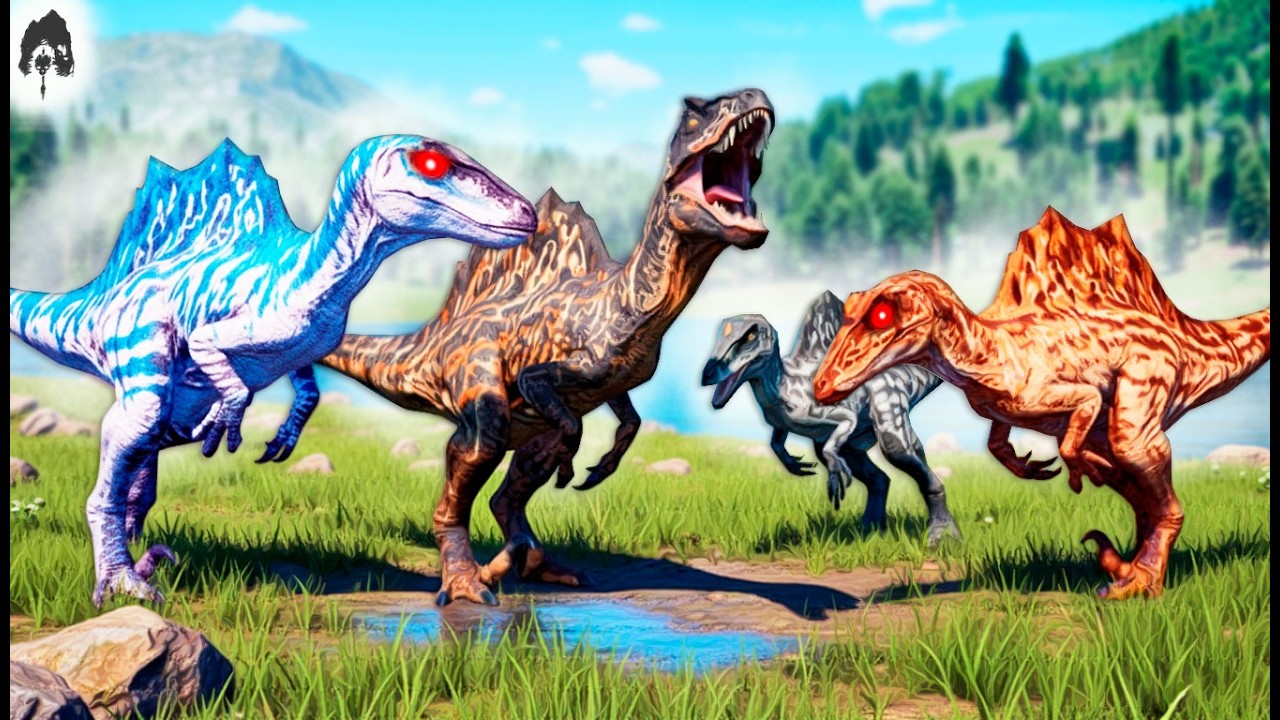 the isle - TRIO ALPHA SPINORAPTOR ENFRENTA O MAIOR SPINO E SALVA UM DRYOSAURUS!