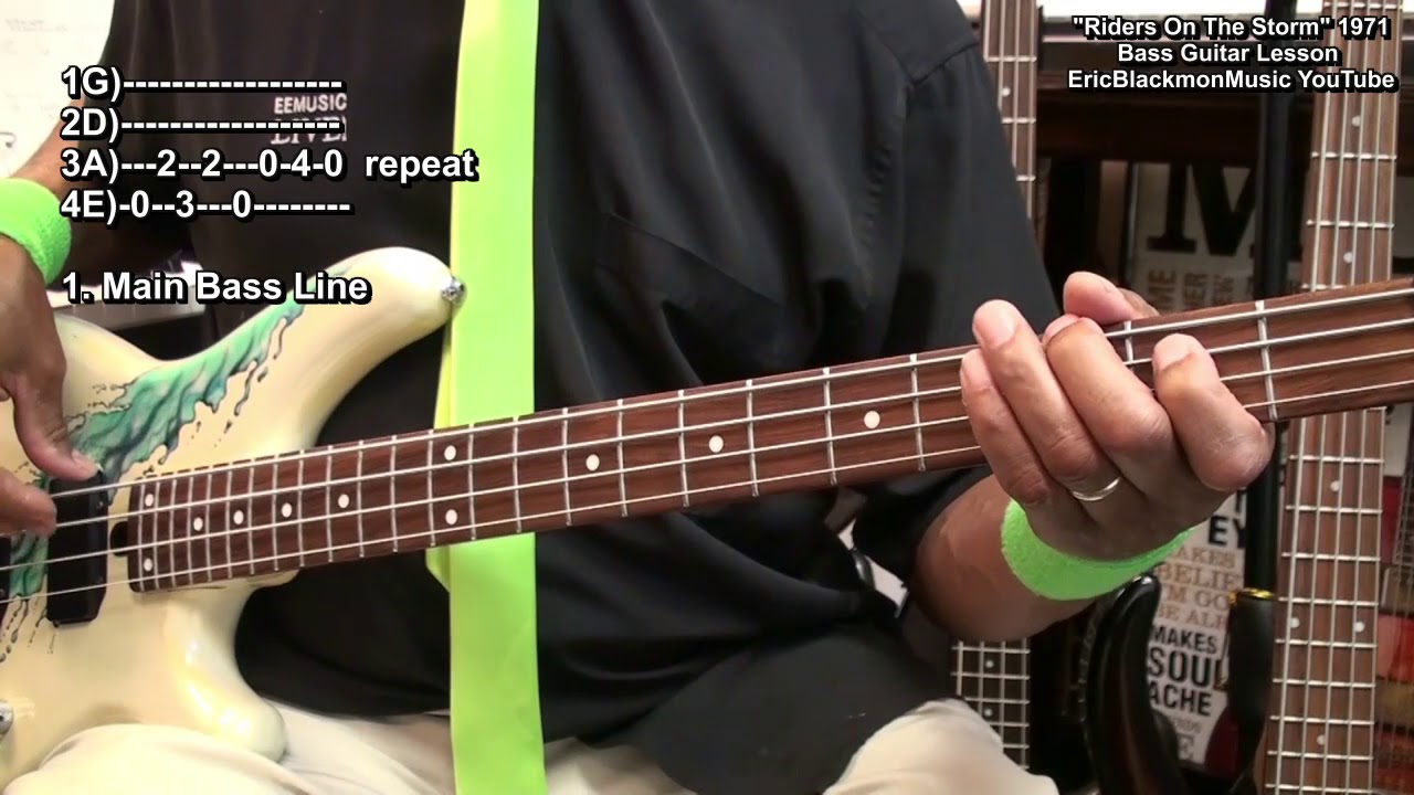 RIDERS ON THE STORM The Doors Bass Guitar Lesson - Jerry Scheff @EricBlackmonGuitar