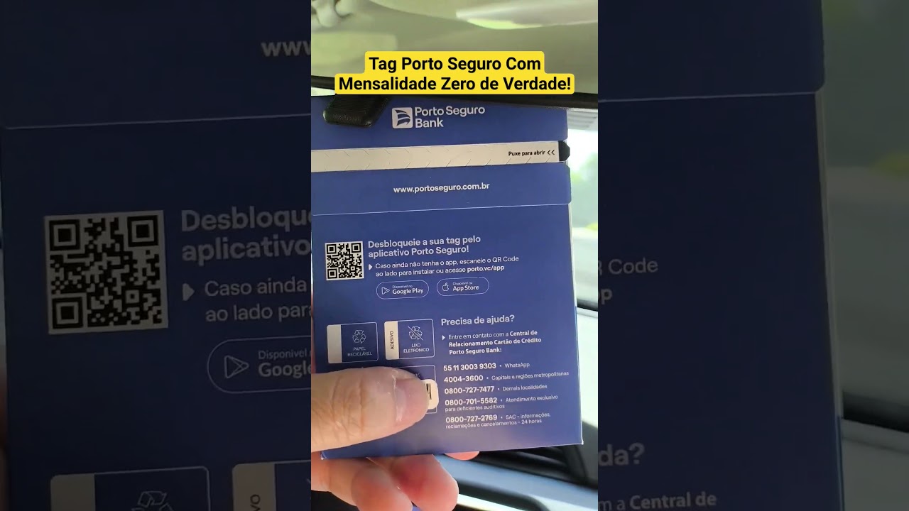 Tag Ped&aacute;gio Sem Taxas e Mensalidade ZERO Porto Seguro #tag #semparar #estacionamento
