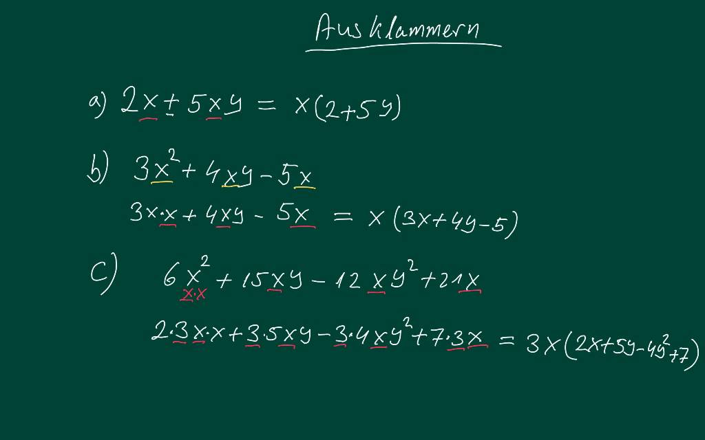 Terme ausklammern - einfach und verständlich