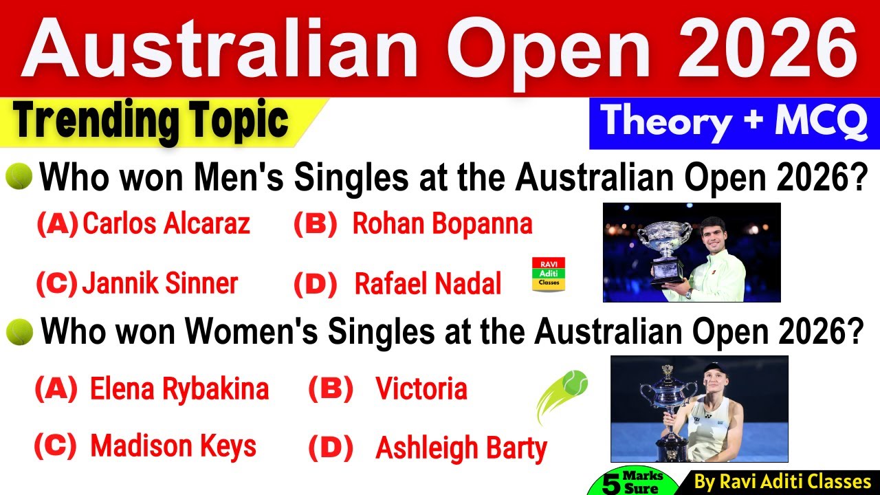 Australian Open 2026 Sports Current Affairs | Tennis Grand Slam 2026 | Sports Current Affairs 2026