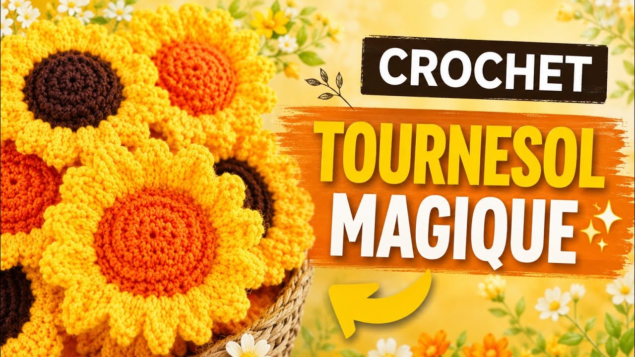 Tournesol au crochet 🌻 rapide et facile #crochet #diy #tournesol