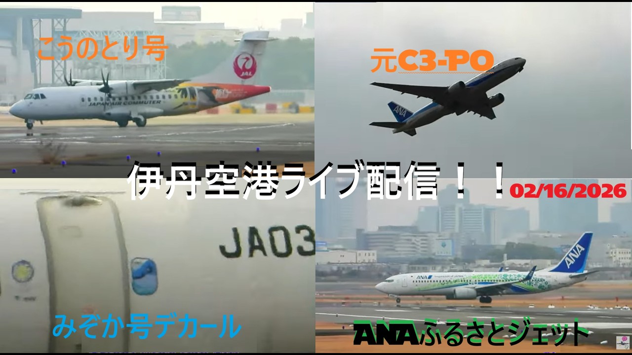 生中継！伊丹空港!!  Plane Spotting Itami Airport 02/16/2026