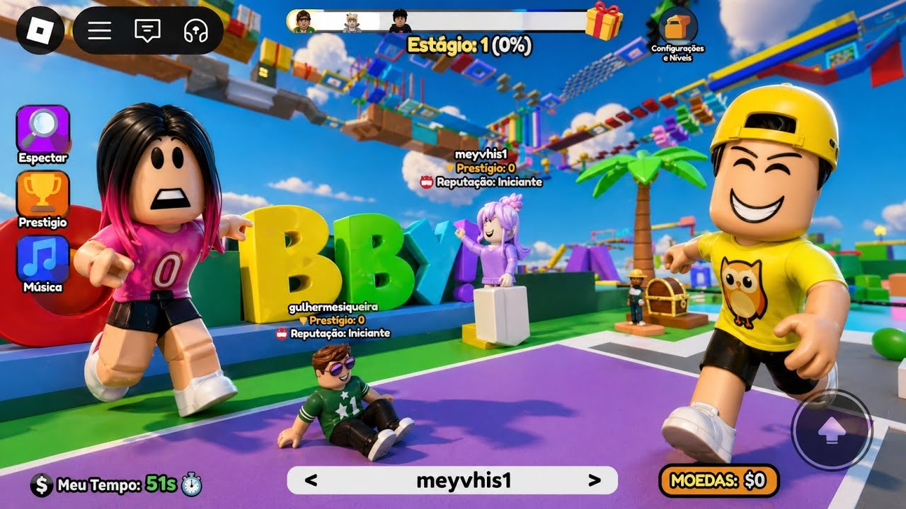 OBBY DIFÍCIL PRO NO ROBLOX GALERA MUITA DIVERSÃO NESSE SUPER VIDEO SO VAMOS BRINCAR JUNTOS GG GO