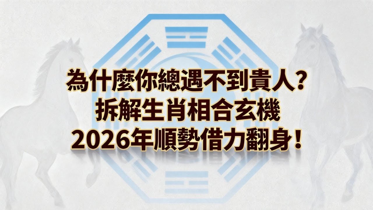 為什麼你總遇不到貴人？拆解生肖相合玄機，2026 年順勢借力翻身！