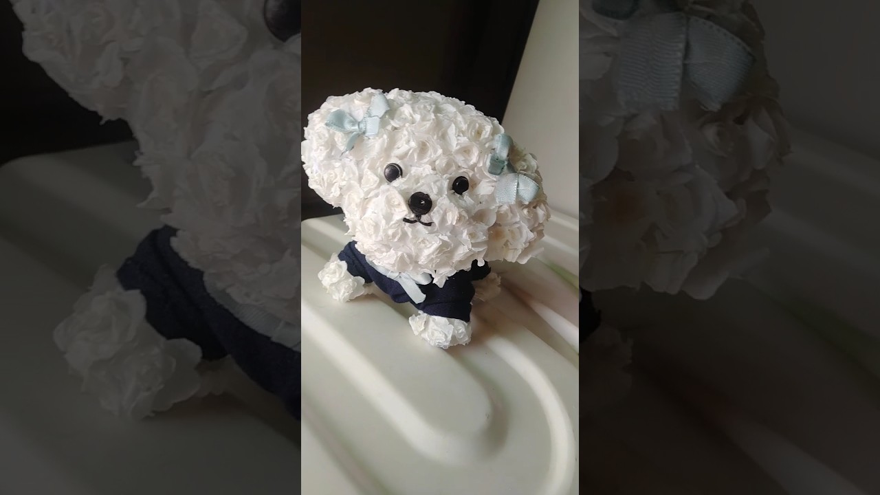 DIY flower puppy #DIY gift idea #diy cute puppy #flower gift #diy #flowers #cute #shorts #viralvideo