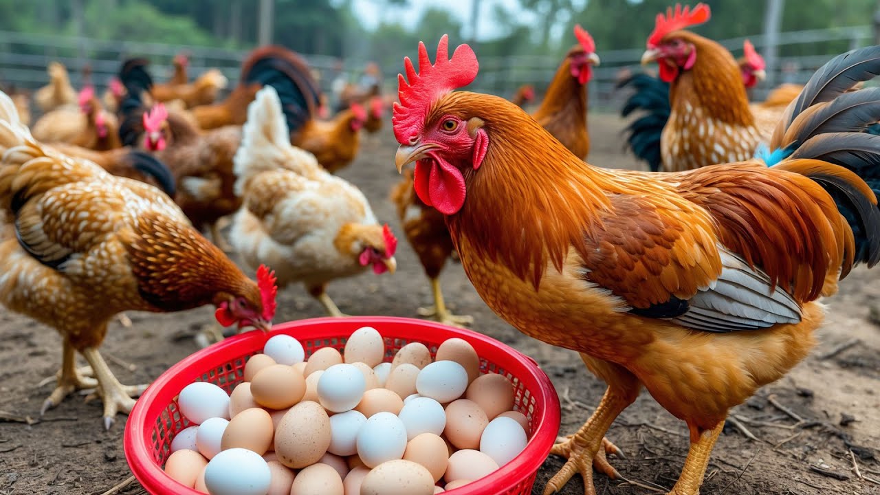 Daily Hustle on the Chicken Farm - Feed and Gather Eggs Daily - Small scale egg laying hen farm