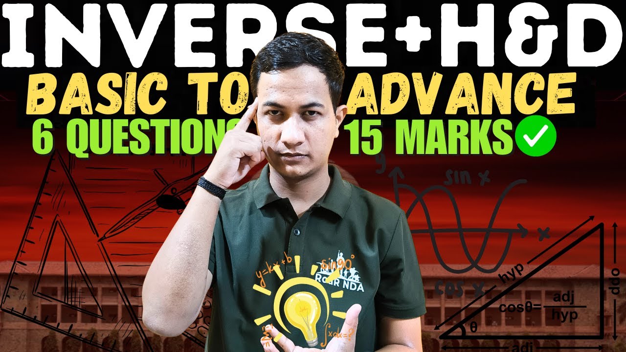 Inverse Trigonometry+ Height & Distance| Simple Method solve these questions|10-15 Marks in NDA Exam