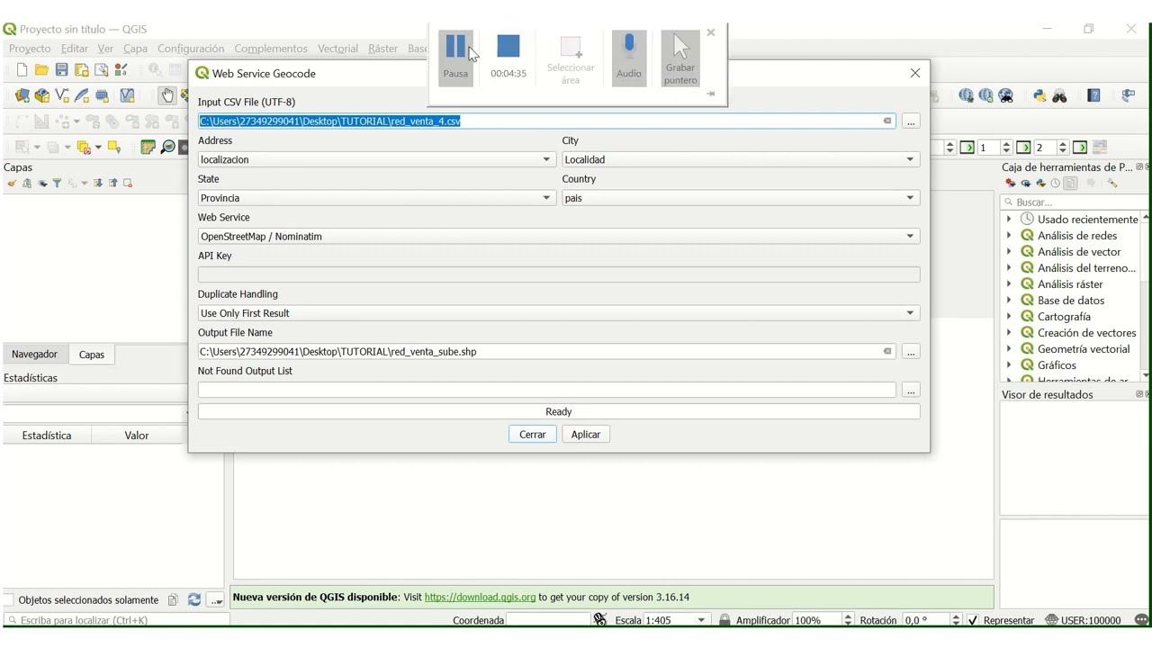 Geocodificación en QGIS