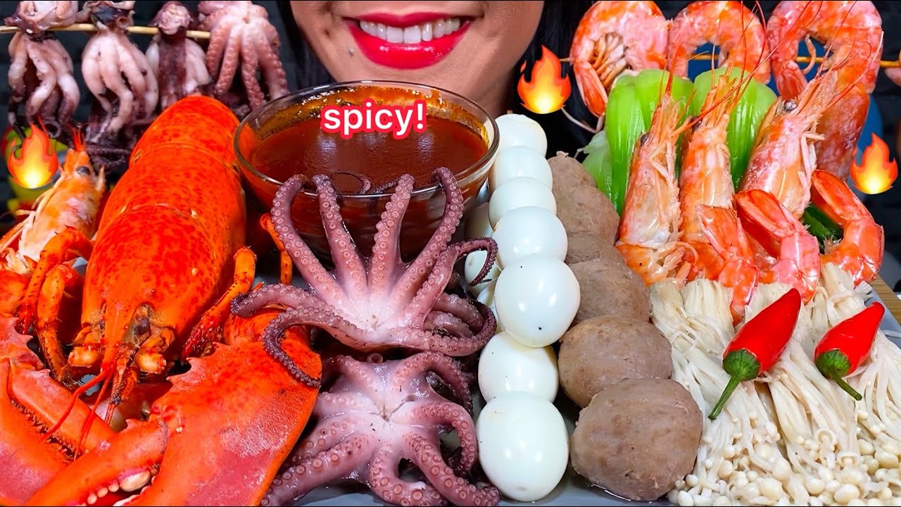 ASMR SPICY SEAFOOD BOIL *makanan laut pedas* 먹방 MUKBANG MASSIVE Eating Sounds