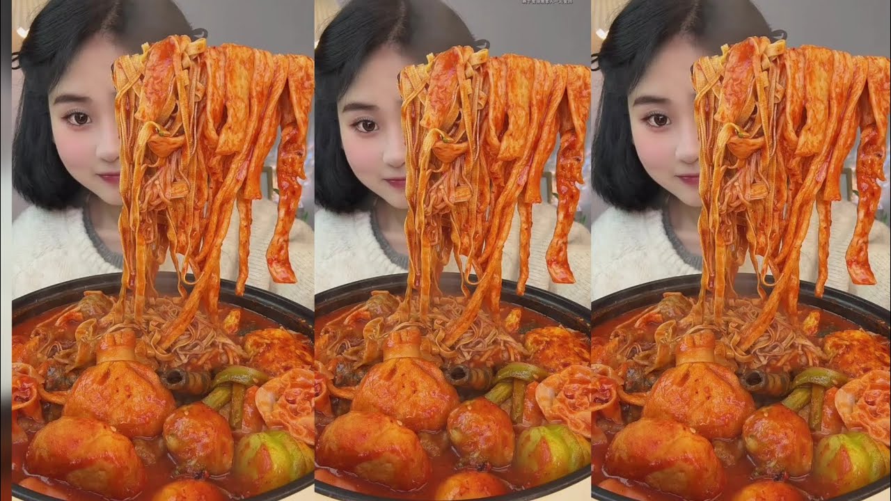 Yummy #31 , Chinese mukbang, Spicy Noodles huge feast! 🍜 & Dumpling Soup 🍲🍝.