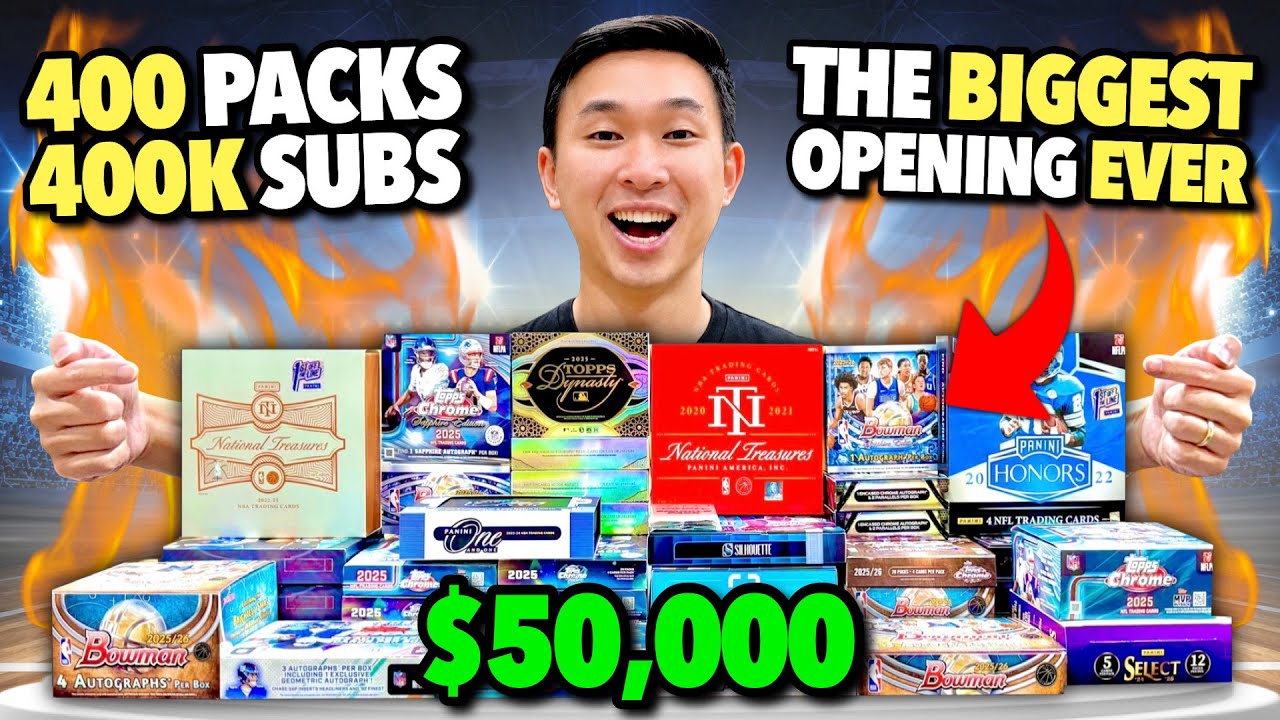 I SPENT $50,000 ON 400 INSANE PACKS TO CELEBRATE 400,000 SUBSCRIBERS (MY BIGGEST OPENING EVER)! 😱🔥