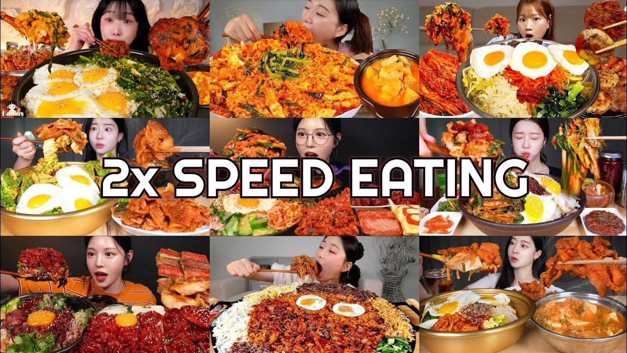 *30 MINS* Bibimbap Korean Food Mukbang | ASMR 2x Speed Eating Show 