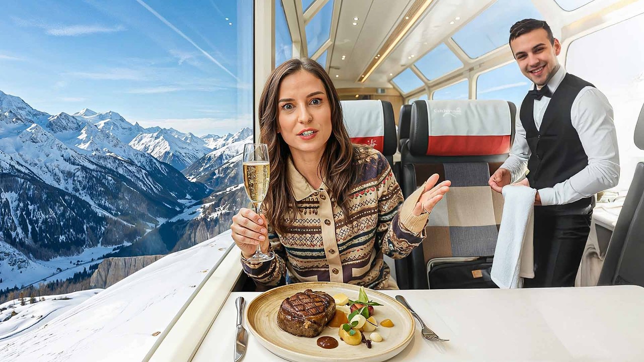 O zi cu cel mai scump și luxos tren de iarnă din Europa | Glacier Express