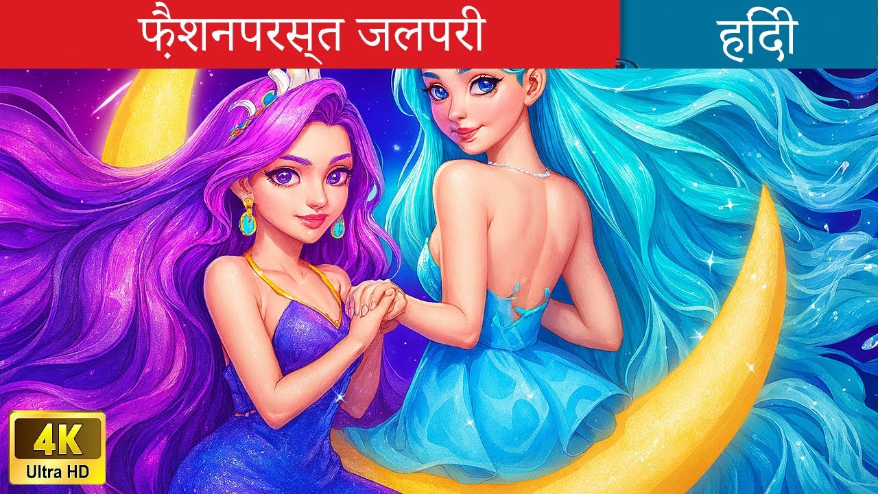 फ़ैशनपरस्त जलपरी 🧜‍♀️ Sea Mermaid and Moonlight Goddness in Hindi 🌜 Fairy Tales Hindi Stories