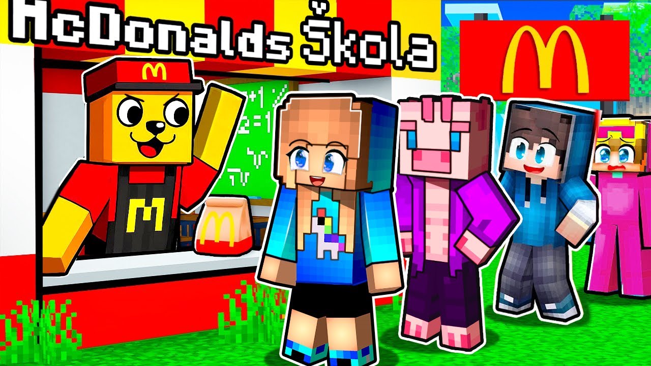 Otevřel jsem MCDONALDS &Scaron;KOLU v Minecraftu...🍔🍟