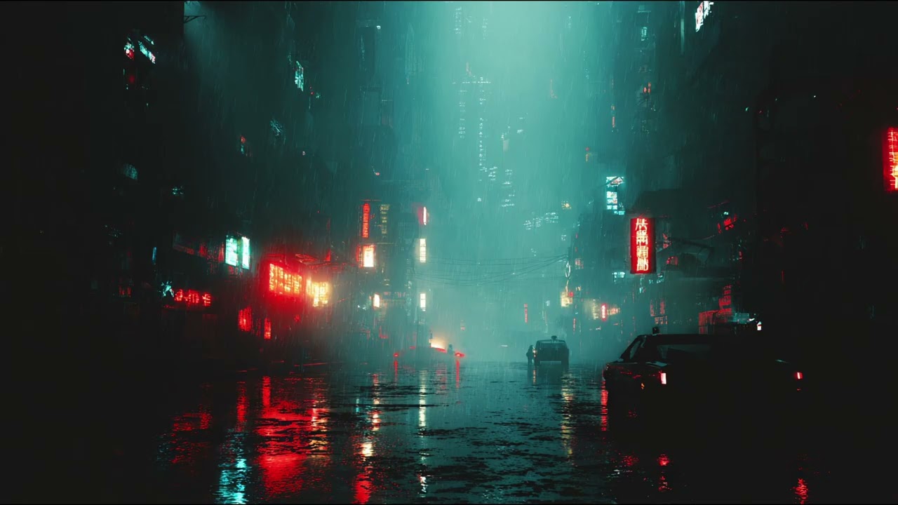 Cyberpunk Ambient Music | Rainy Neo-Tokyo [remix v1] for Deep Focus & Coding