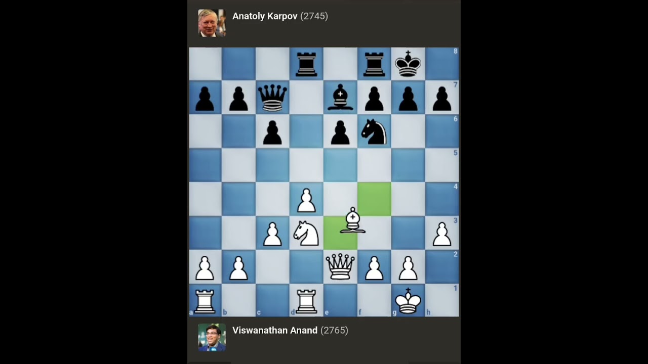 Viswanathan Anand vs Anatoly Karpov || It (1/2 Place) | Frankfurt - Germany (1997)