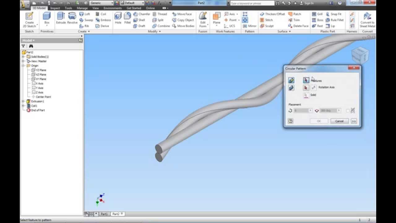How to draw Wire roop in inventor 2013