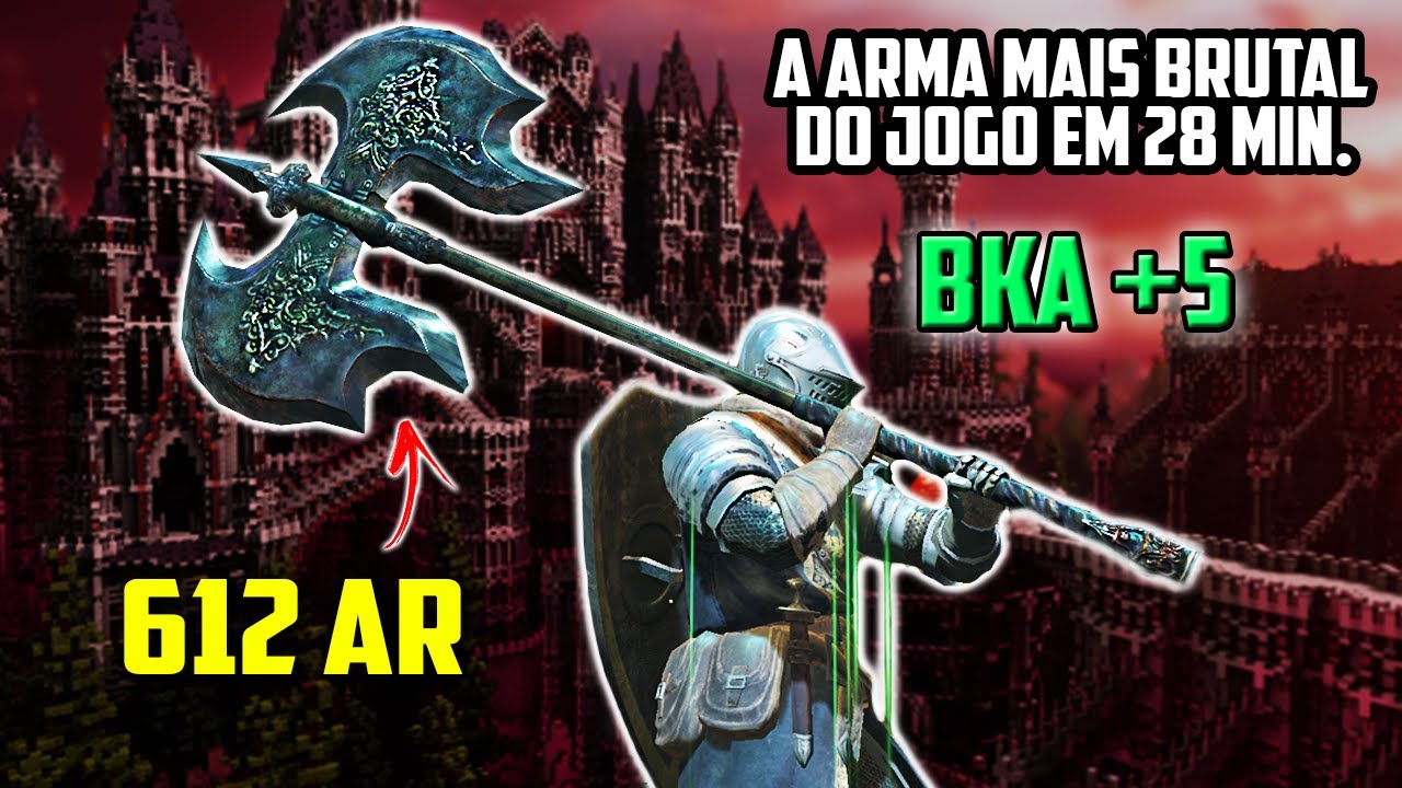 [849 EM 1 HIT] DANO ABSURDO EM 28 MINUTOS ! MACHADO DE CAVALEIRO NEGRO +5 - DARK SOULS REMASTERED
