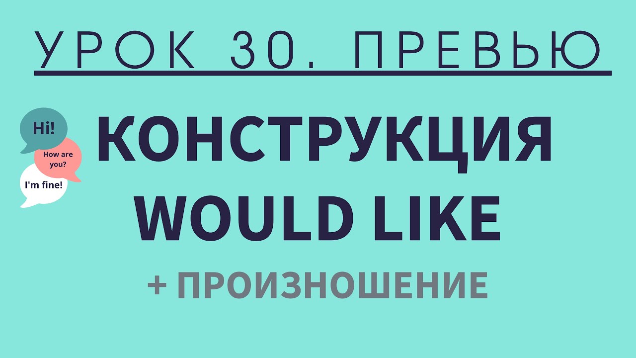 Урок 30. Конструкция Would like — превью
