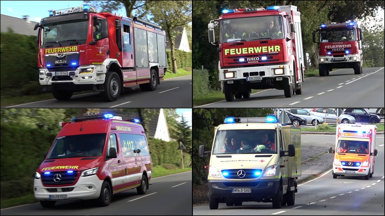 [STADTALARM in BRECKERFELD!] - GRO&szlig;ALARM | Einsatzfahrten  - FEUERWEHR und DRK im EINSATZ