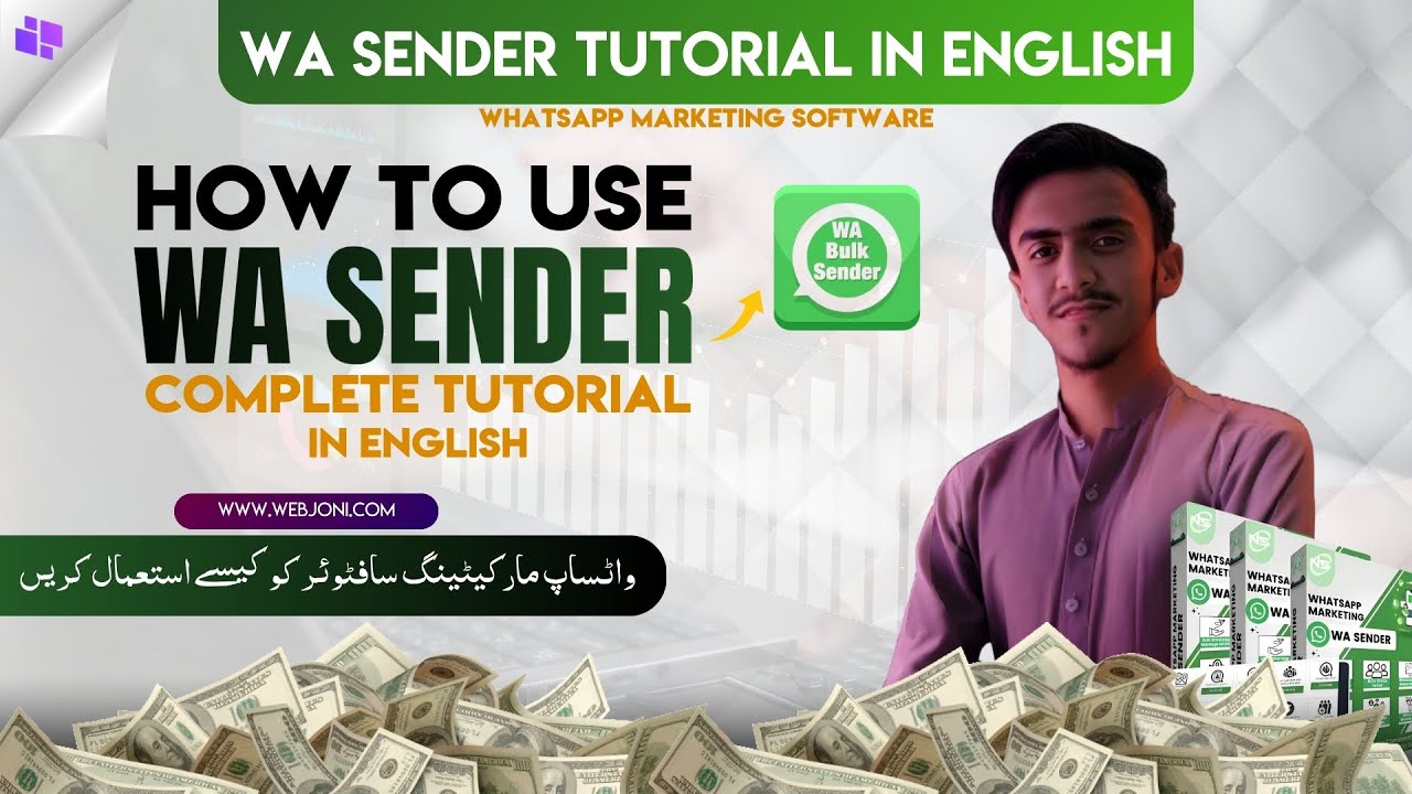 How to Use WA SENDER 2024 | Complete Tutorial In English | @WebJoni