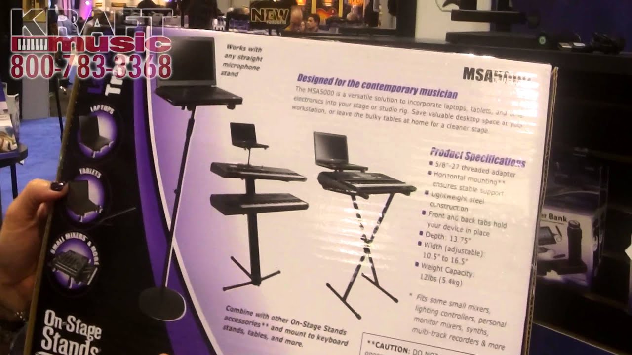 Kraft Music - On-Stage Stands MSA5000 Laptop Stand NAMM 2015