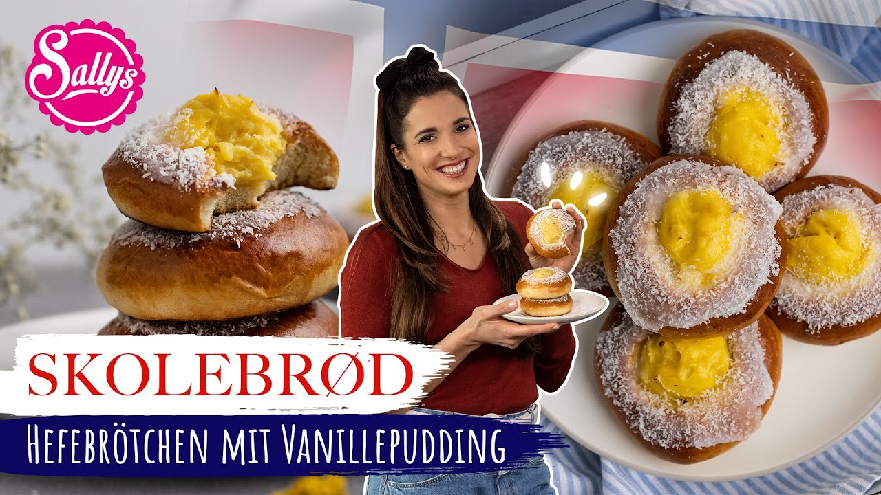 Skolebrød – norwegische Hefebrötchen / Vanillegebäck / Sallys Welt