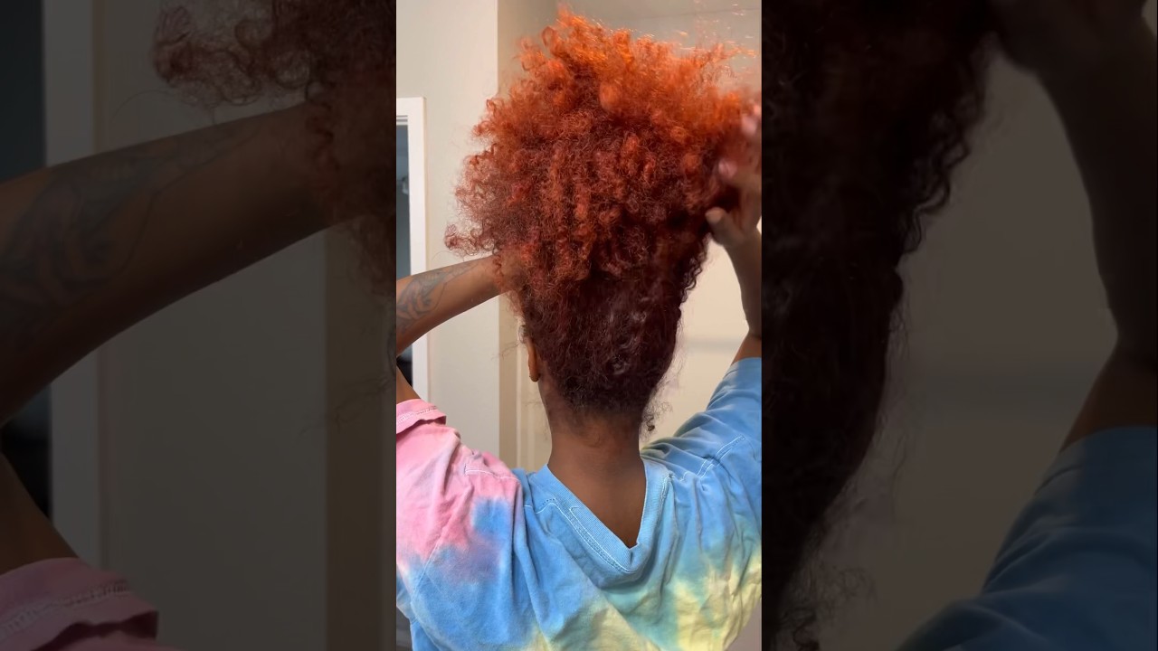 Copper Sunset Hair Dye #naturalhair #protectivehairstyle #curlyhair #washngo