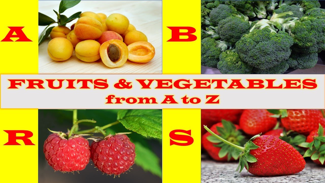 Fruit Name  | Vegetable Name | Fruits & Vegetable Names Alphabets | ABC Fruits | ABC Vegetable