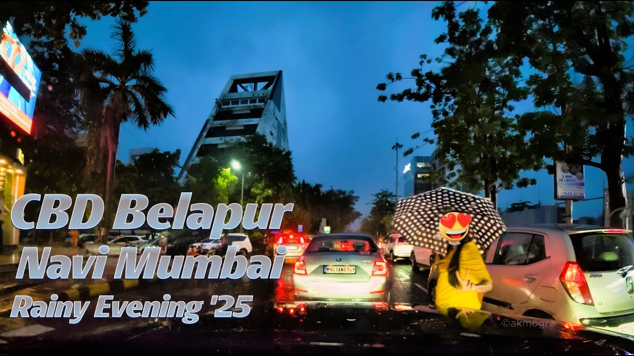 4K Driving in Heavy Rains | Traffic Jam | Belapur | Navi Mumbai | Hyundai Creta | 18.06.2025