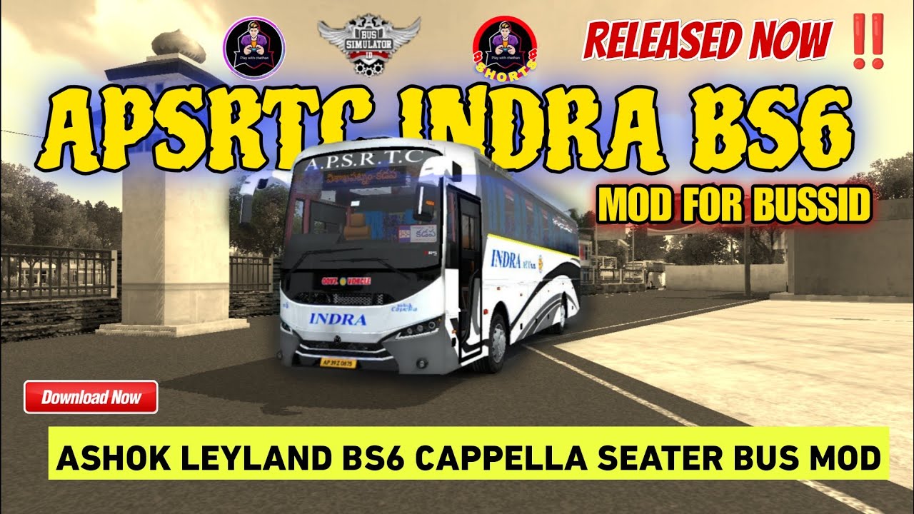 Grand release‼️| APSRTC INDRA CAPPELLA SEATER A/C BUS MOD FOR bus simulator Indonesia