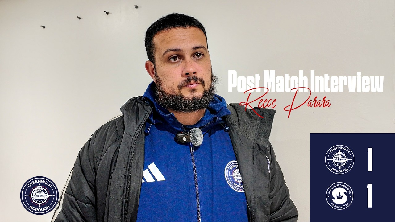 Greenwich Borough 1 - 1 Staplehurst Monarchs FC| Reece Parara Post Match Interview